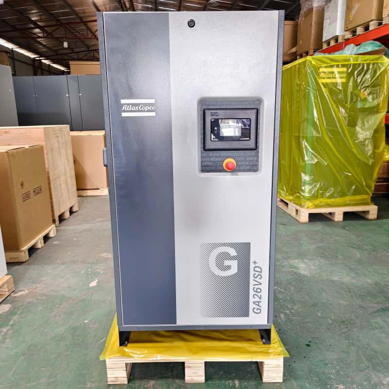 Повітряний компресор Atlas Copco Original GA26 VSD + 26кВт 35HP Роторний гвинтовий повітряний компресор зі змінною швидкістю масляного впорскування 13 бар