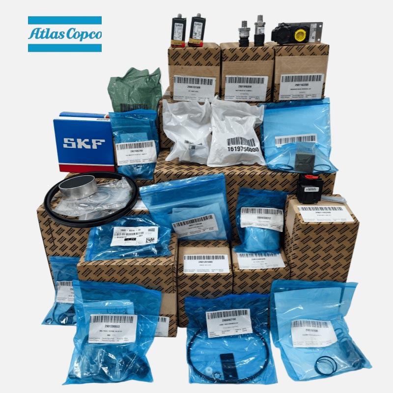 Запасні частини повітряного компресора Atlas Copco Оригінальний масляний фільтр Повітряний фільтр Датчик тиску Електромагнітний клапан Фільтр Клапан Сервісний комплект
