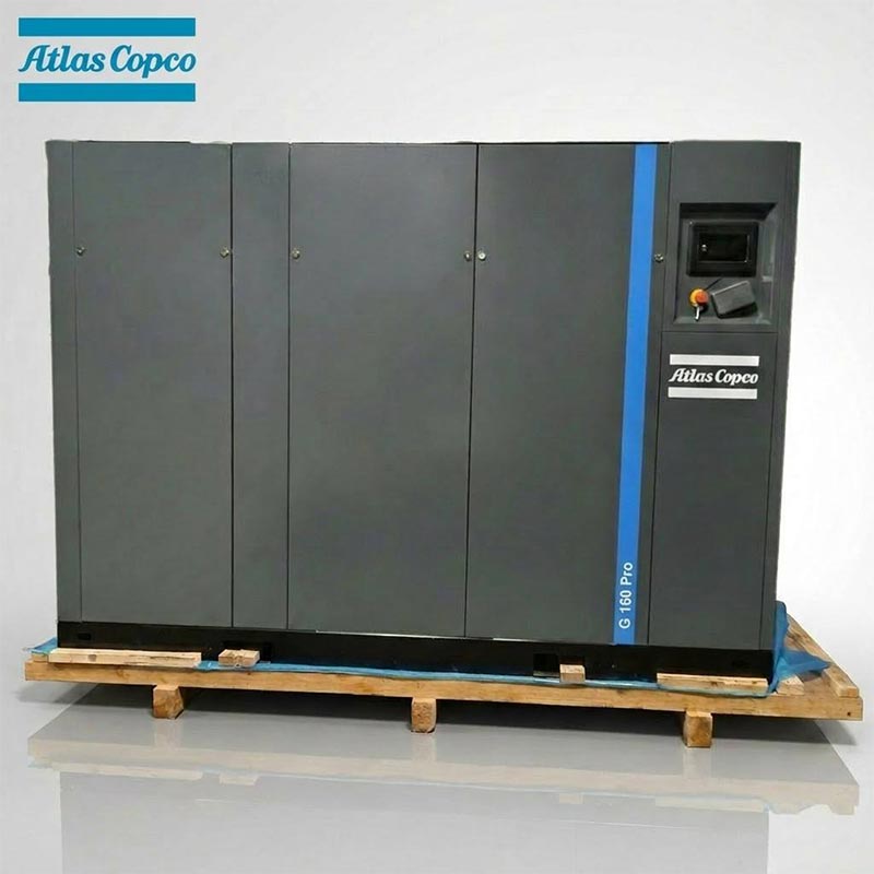 Atlas Copco GA160 Pro, 160 кВт, 215 к. с., ротаційний гвинтовий повітряний компресор із упорскуванням масла 7,5, 10 бар, 1543 CFM