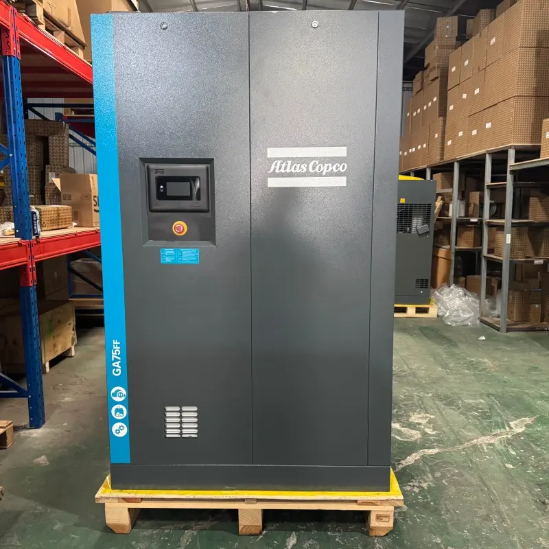Гвинтовий компресор зі впорскуванням масла Atlas Copco GA75FF, 75 кВт, 100 к.с., вбудований осушувач. Оригінальний