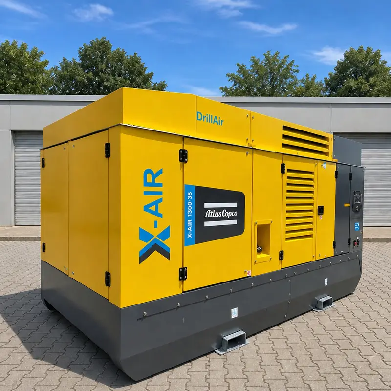 Великий мобільний дизельний компресор Atlas Copco X-Air 1300 35 412 кВт 35 бар Буріння оригінальний